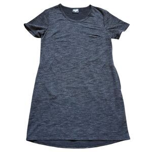 32 Degrees Cool Dress Women Medium Heathered Gray Short Sleeve Pockets